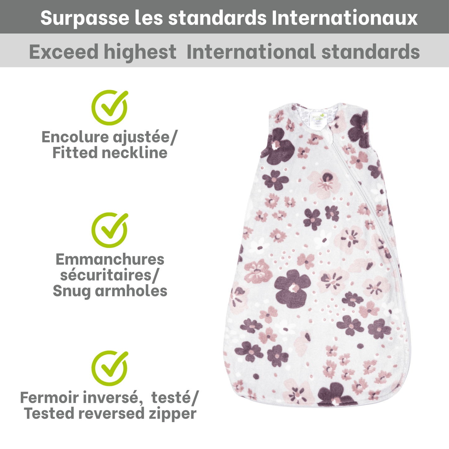 Sac de nuit en peluche - Pensée (1.5 Togs)