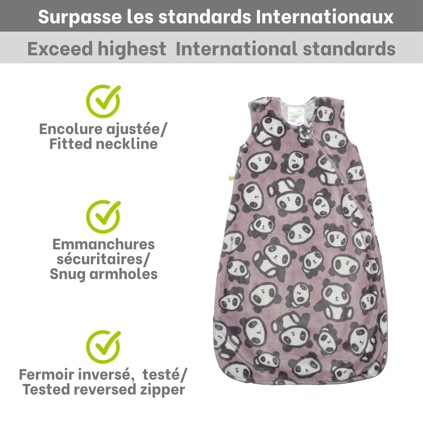 Sac de nuit en peluche - Pandas (1.5 Togs)