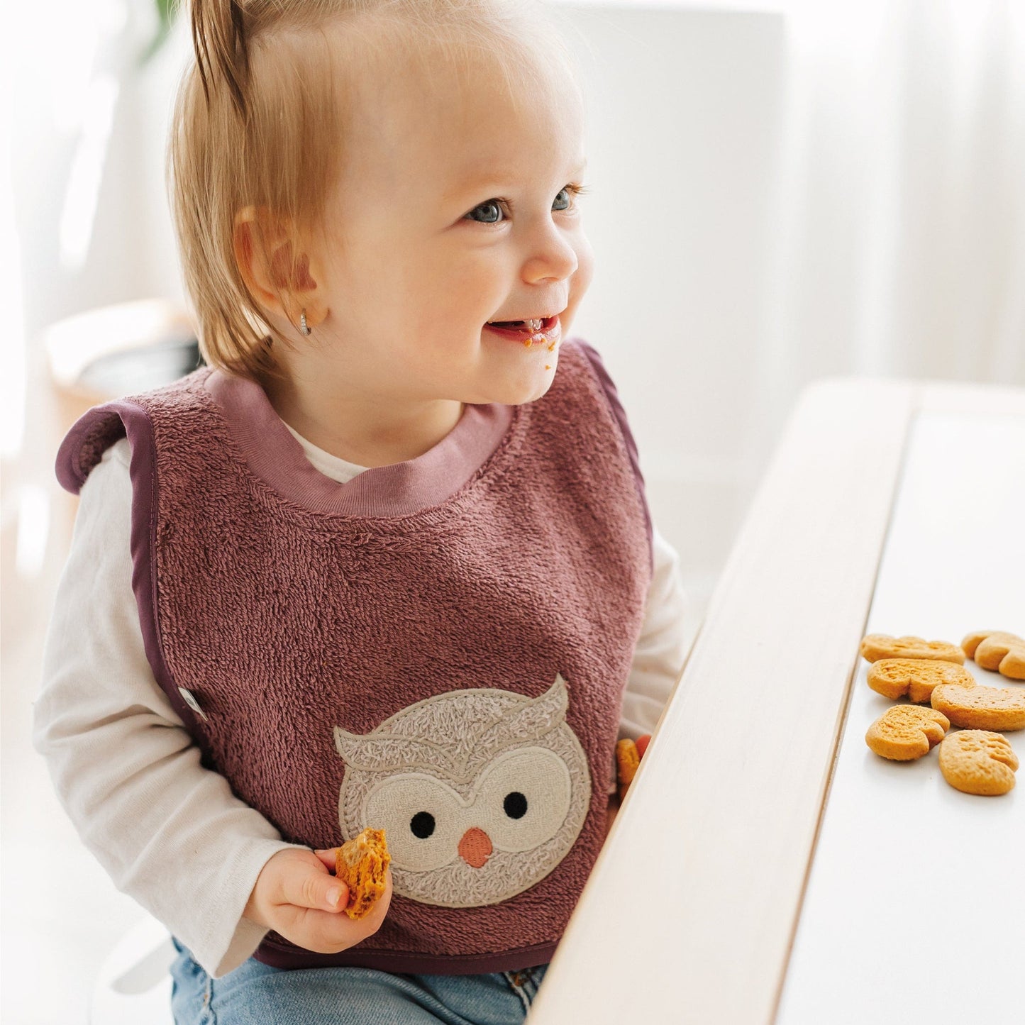 2 Terry bibs set - Owl