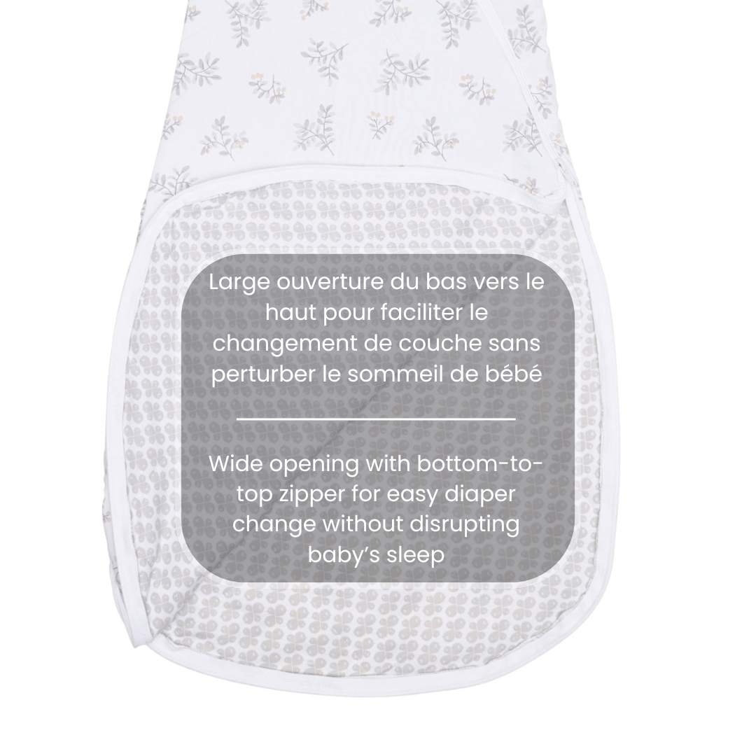 Woven cotton sleep bag - Leaves (2.0 togs)