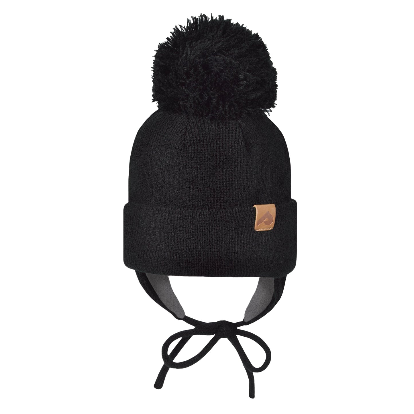 Acrylic hat with fleece lining and ears - Black