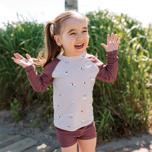 Short de plage - Rose cendré