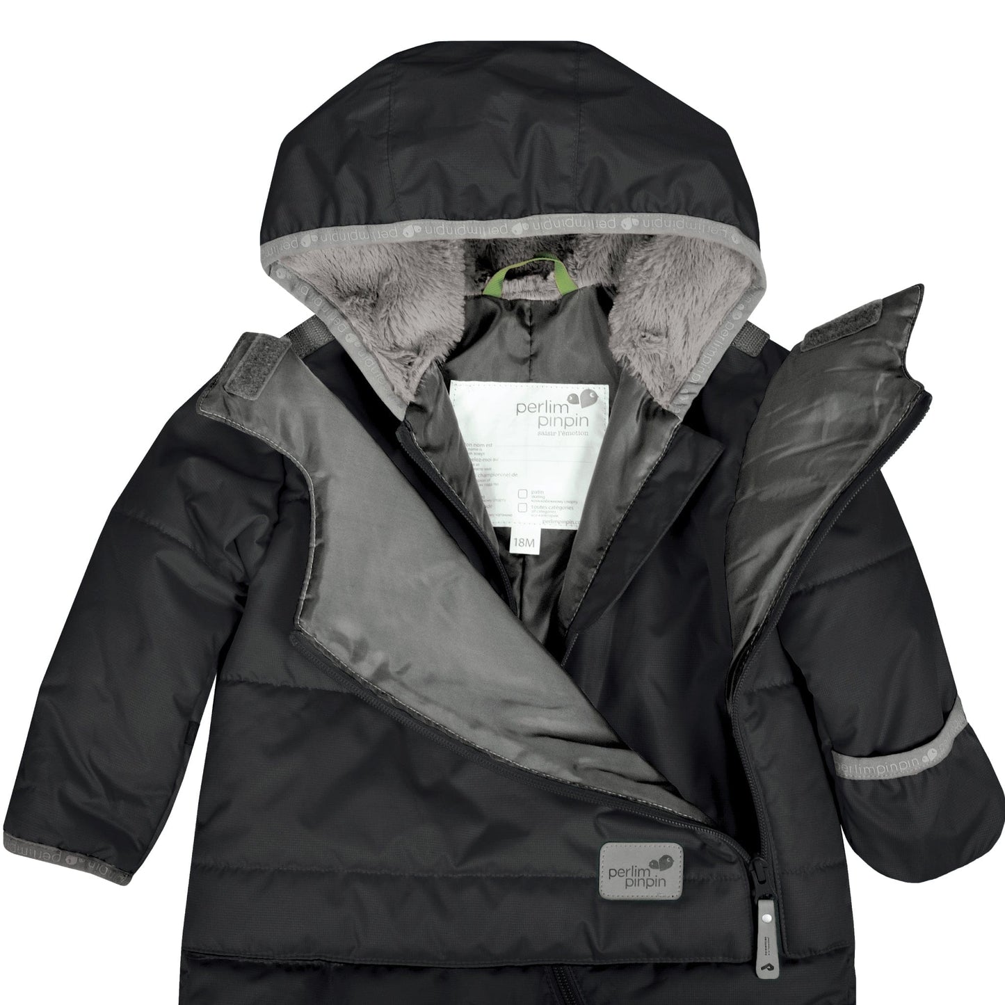 Habit de neige 1 pièce pour bébé - Noir