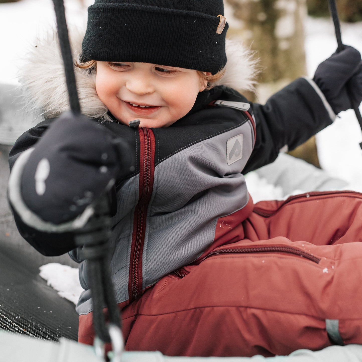 Habit de neige 1 pièce pour bébé - Noir, Ardoise et Grenat