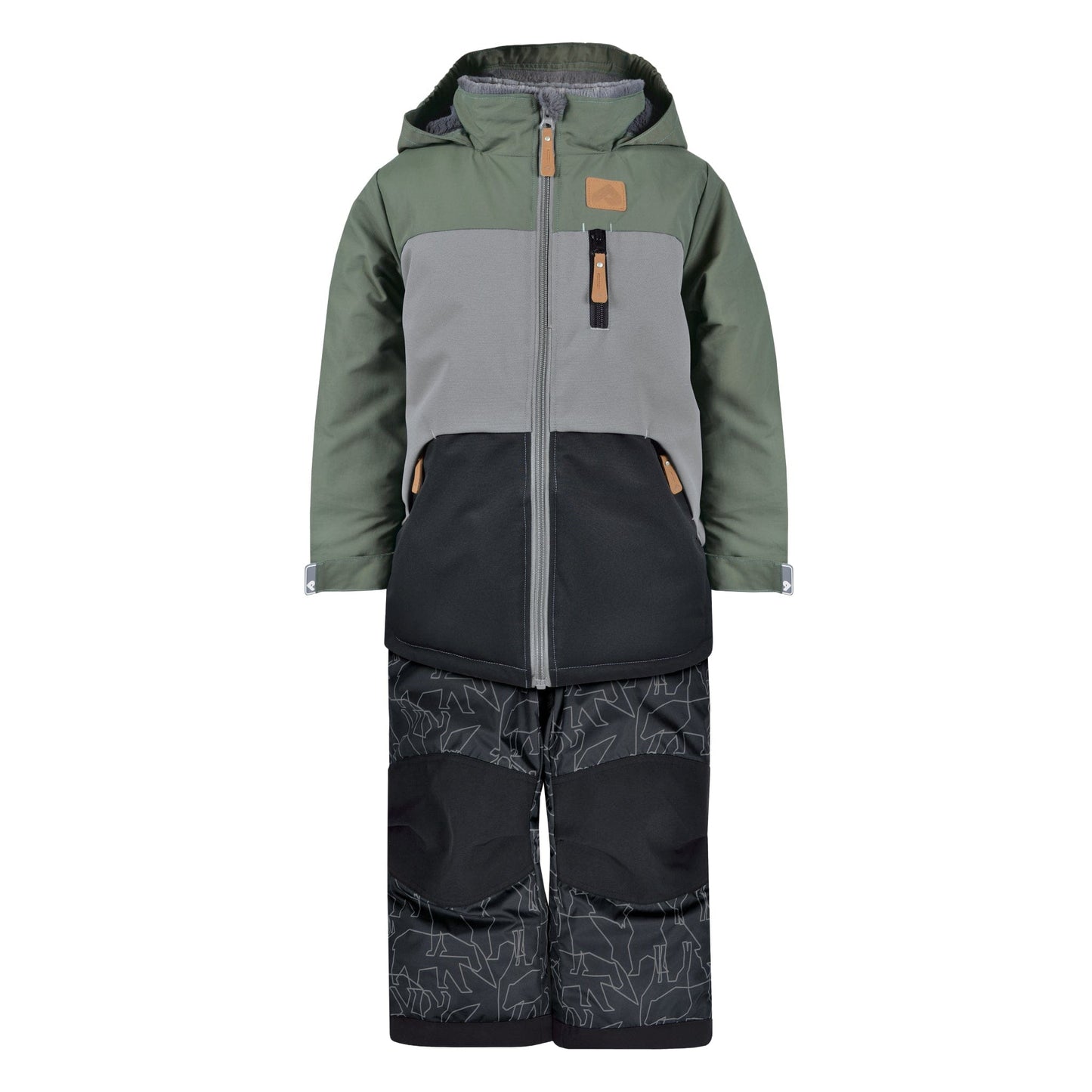Habit de neige 2 pièces - Armée, noir et animaux