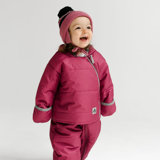 One piece baby snowsuit - Blackcurrant