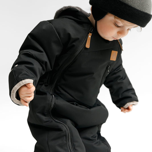 One piece baby snowsuit - Black