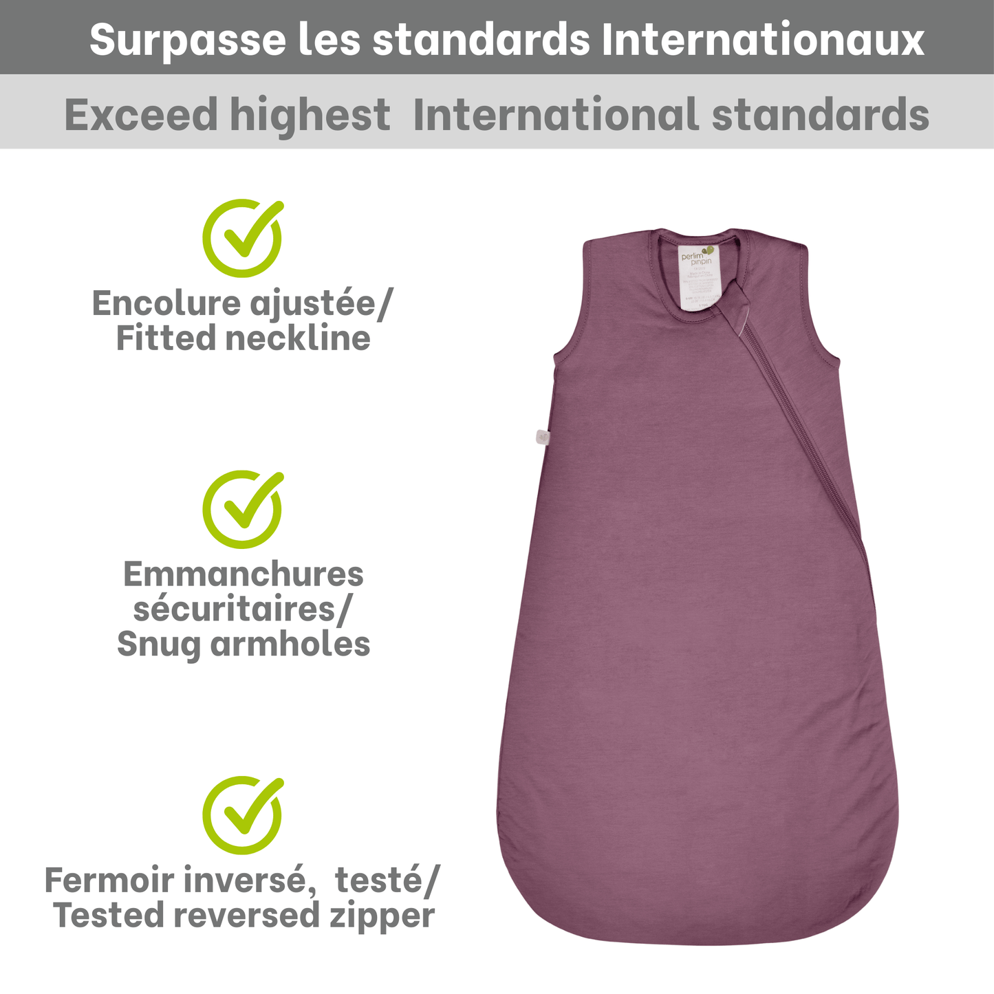 Quilted bamboo sleep sack - Porto (2.5 togs)