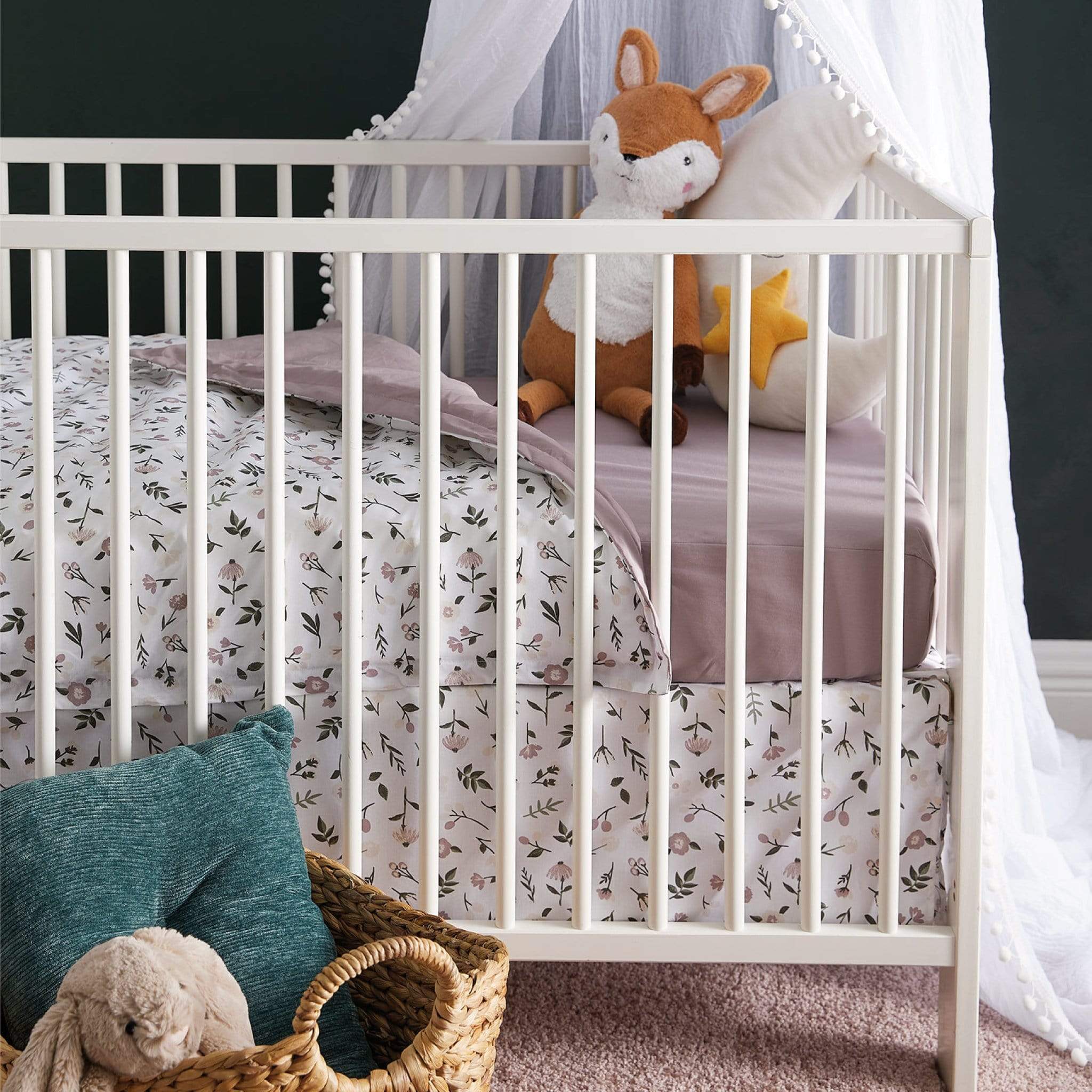 Tours de lit pour bébé - Pissenlits prune – Perlimpinpin