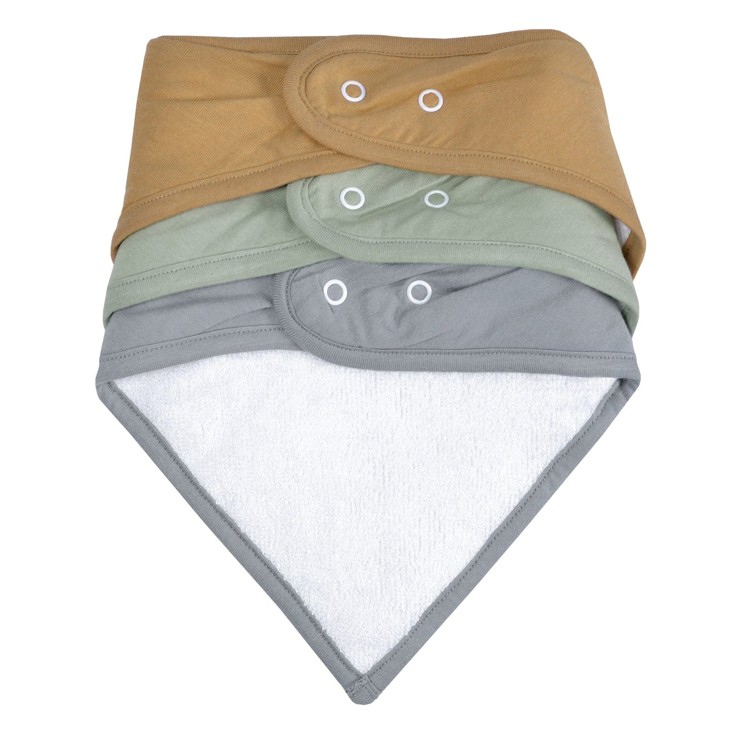Ensemble de 3 bavoirs en bambou - Miel, Mousse & Galet