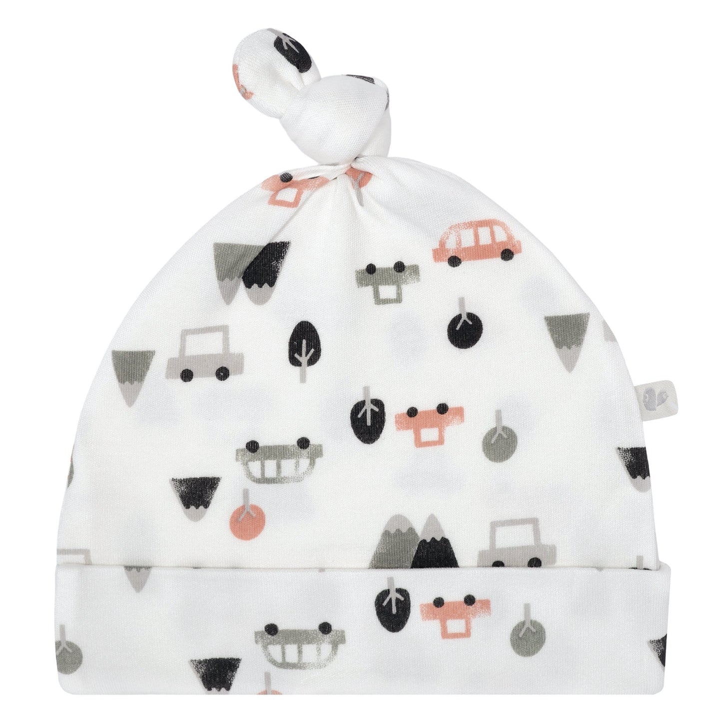 Newborn bamboo knotted hat - Cars