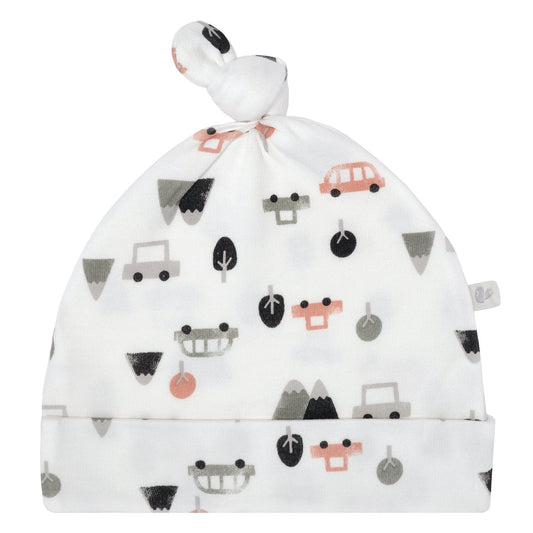 Newborn bamboo knotted hat - Cars