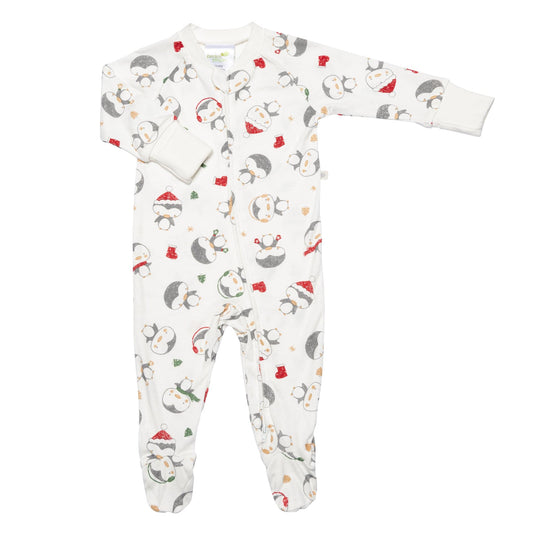 Pyjama pour bébé en bambou - Pinguoins de Noël