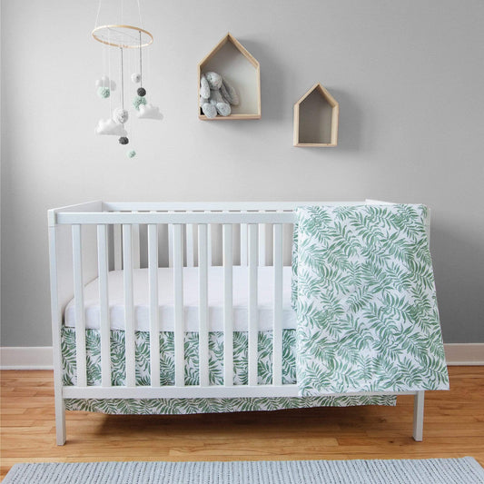 Housse et couette pour lit de bébé - Vert tropical