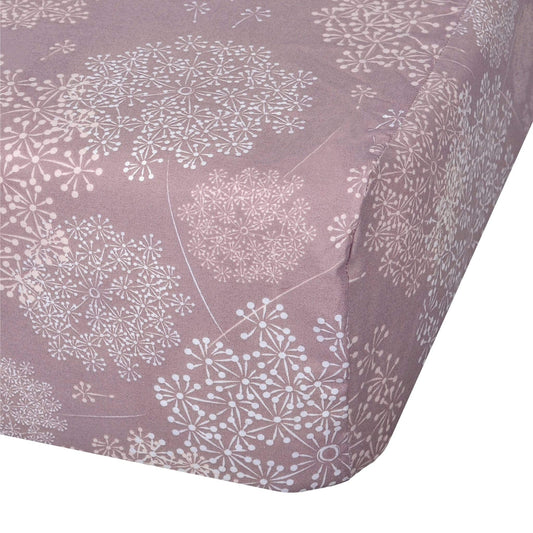 Crib fitted sheet - Plum dandelions