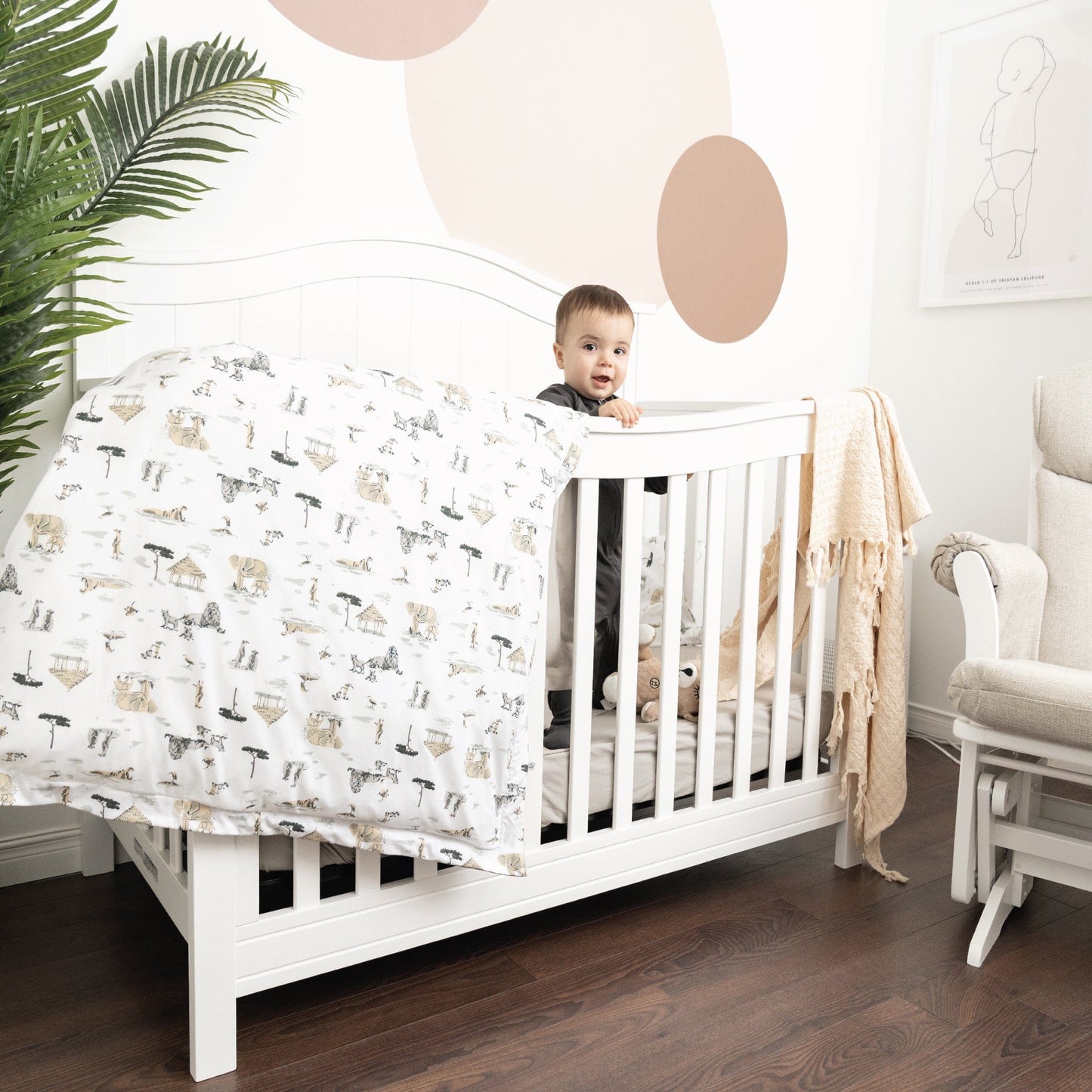 Housse et couette pour lit de bébé - Safari
