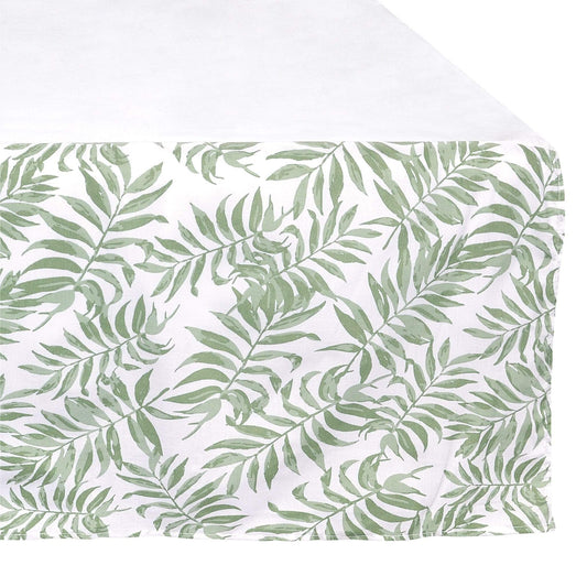 Crib bed skirt - Tropical green