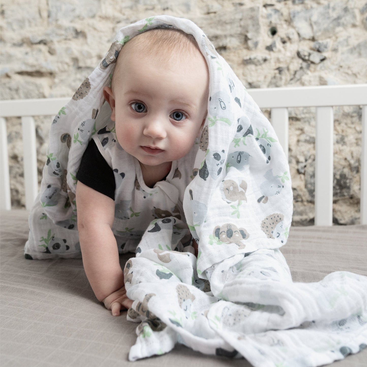 Cotton muslin sleep sack - Animals (0.7 tog)