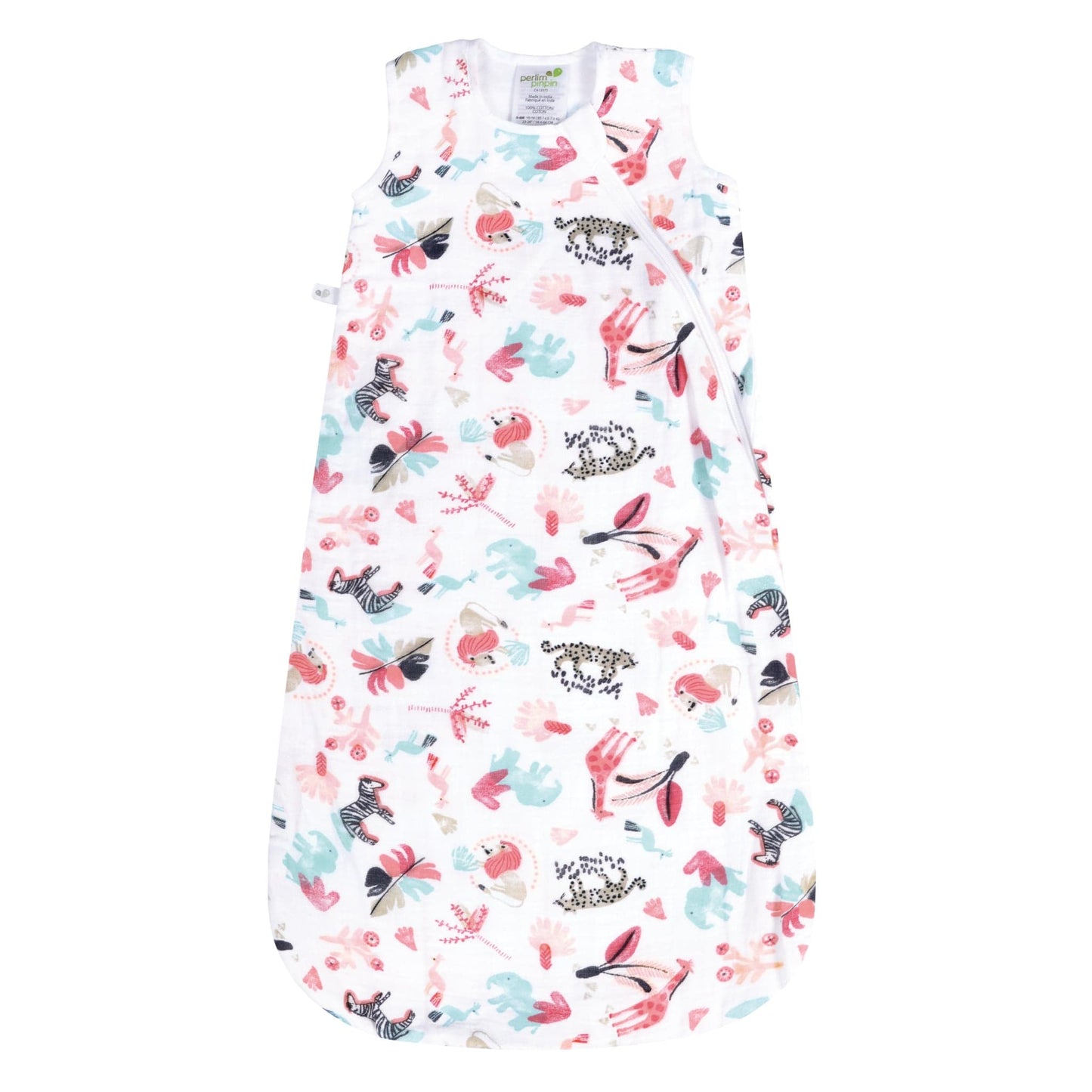 Cotton muslin sleep sack - Zebras (0.7 tog)