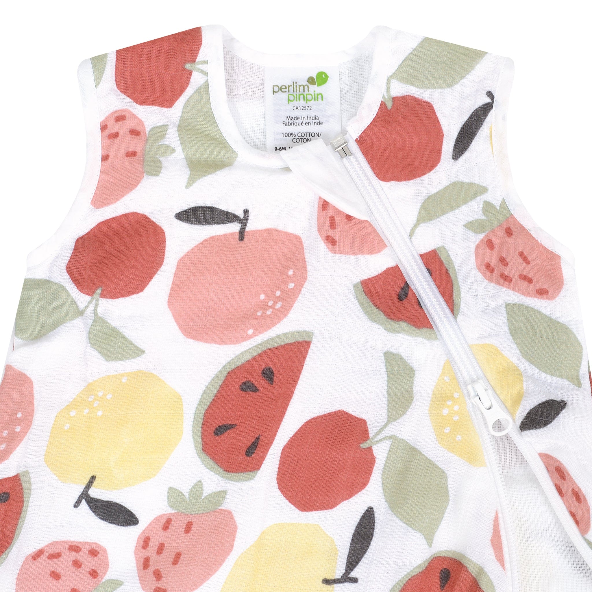Cotton muslin sleep sack - Fruits (0.7 tog)