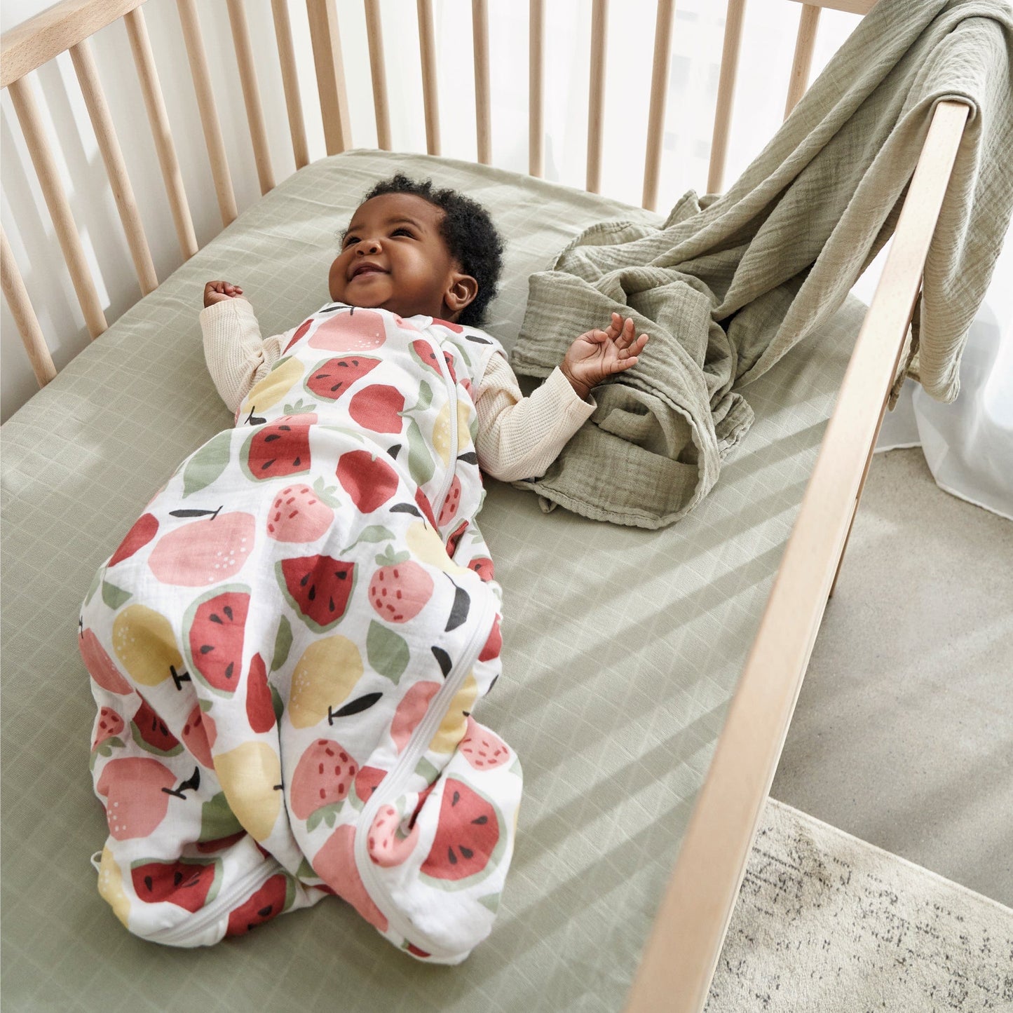 Cotton muslin sleep sack - Fruits (0.7 tog)