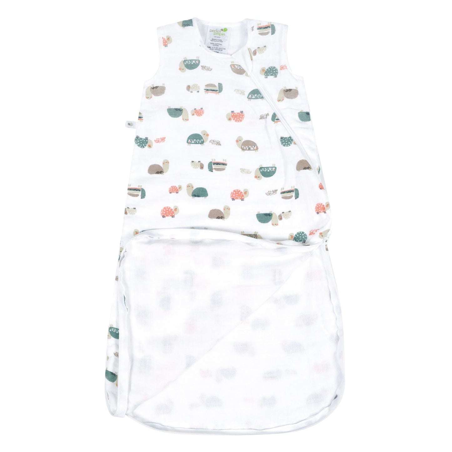Cotton muslin sleep sack - Turtles (0.7 tog)