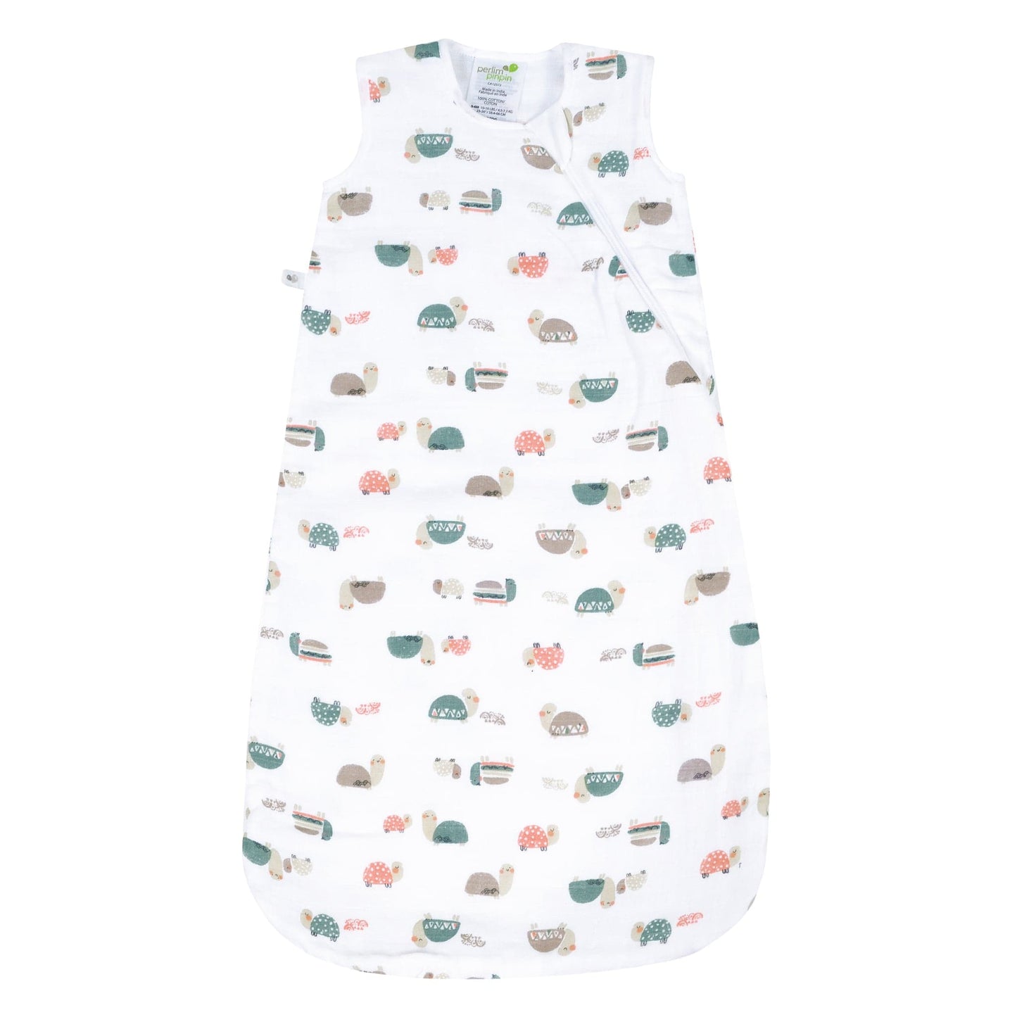 Cotton muslin sleep sack - Turtles (0.7 tog)