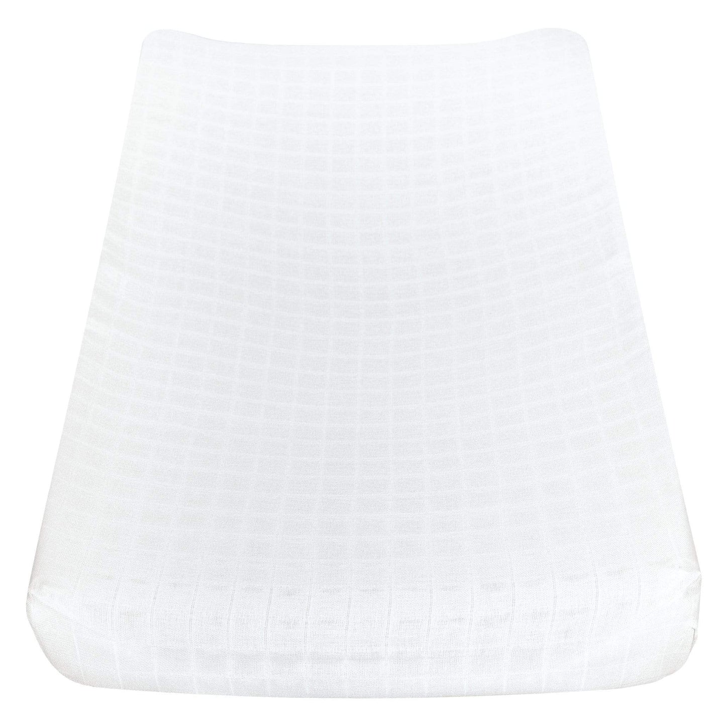 Cotton muslin change pad cover - white