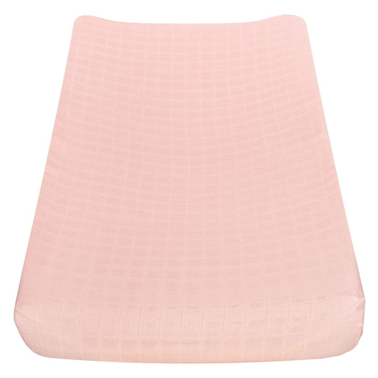 Housse en mousseline pour matelas à langer - rose