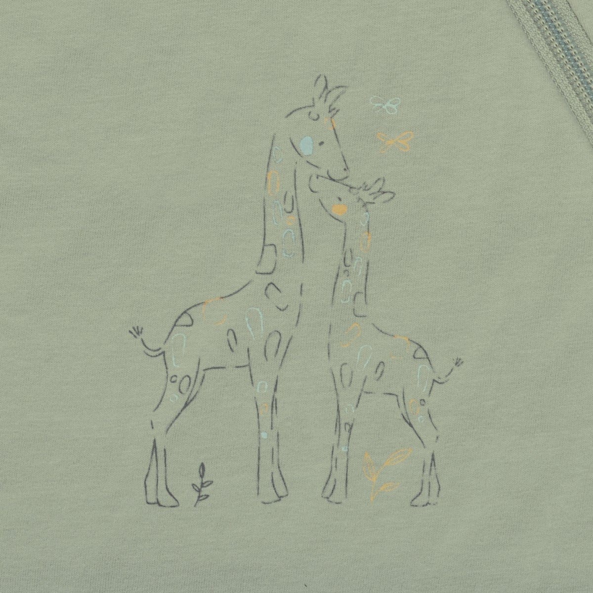 Quilted cotton sleep sack - Moss Giraffe (1.0 tog)