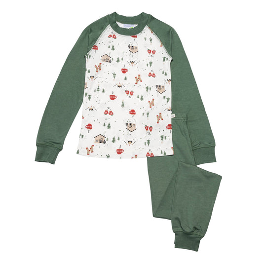 Adult bamboo pajama set - Xmas Cottage