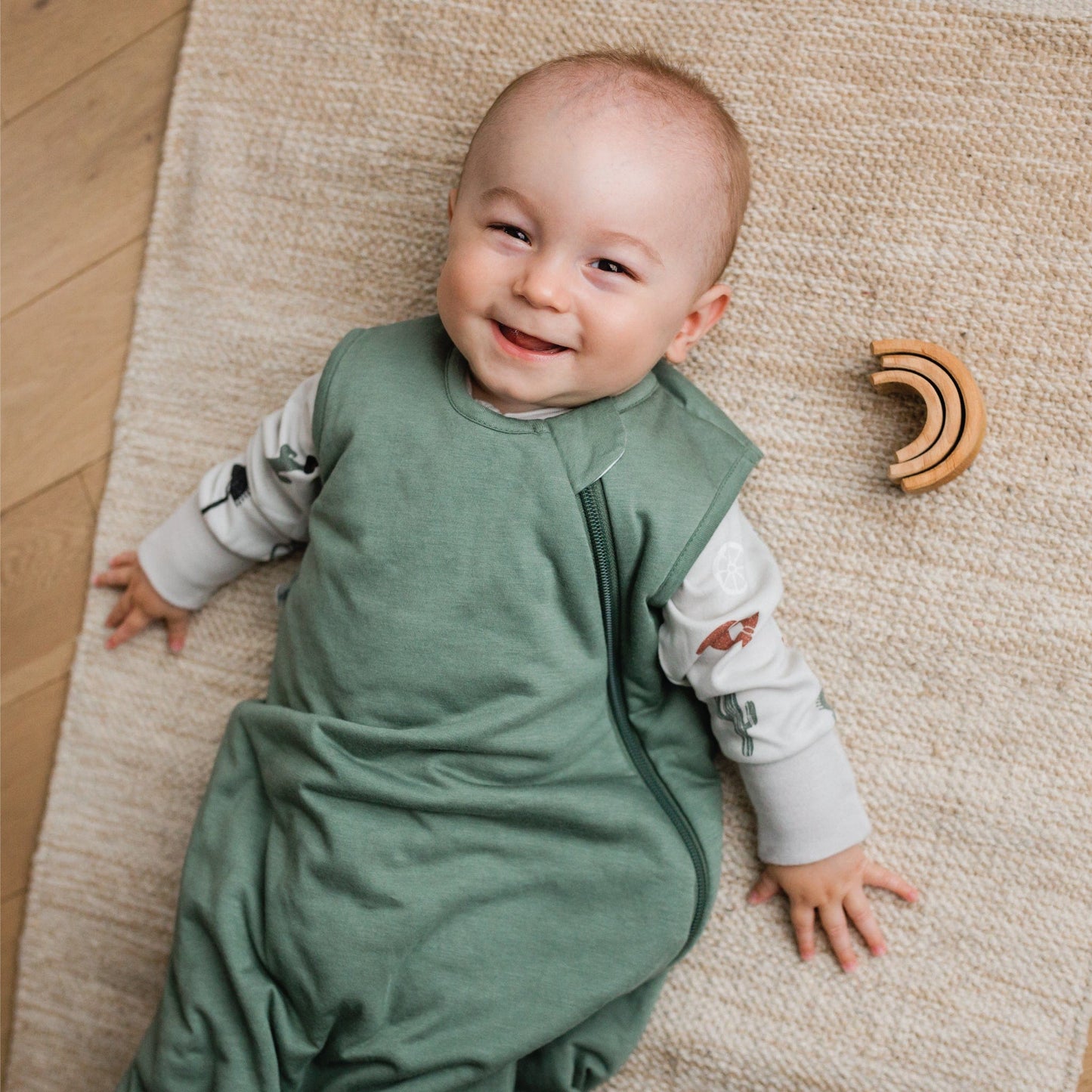 Quilted bamboo sleep sack - Hunter Green (1.0 tog)