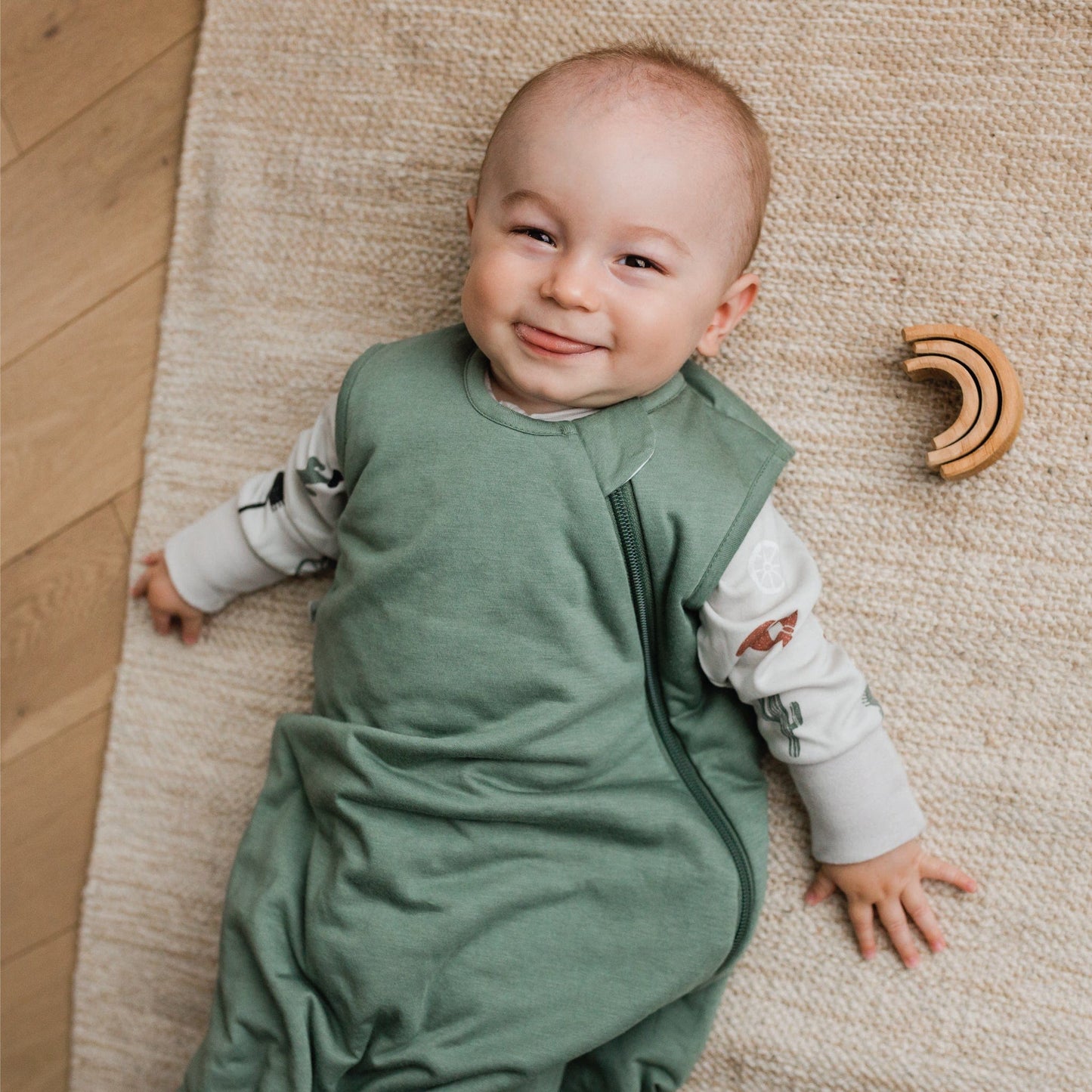 Quilted bamboo sleep sack - Hunter Green (1.0 tog)