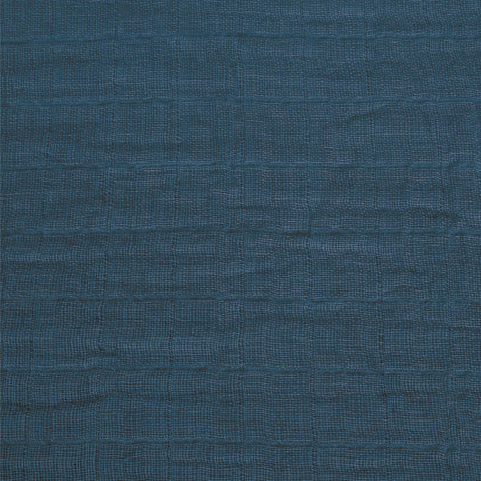 Cotton muslin fitted sheet - Navy Blue