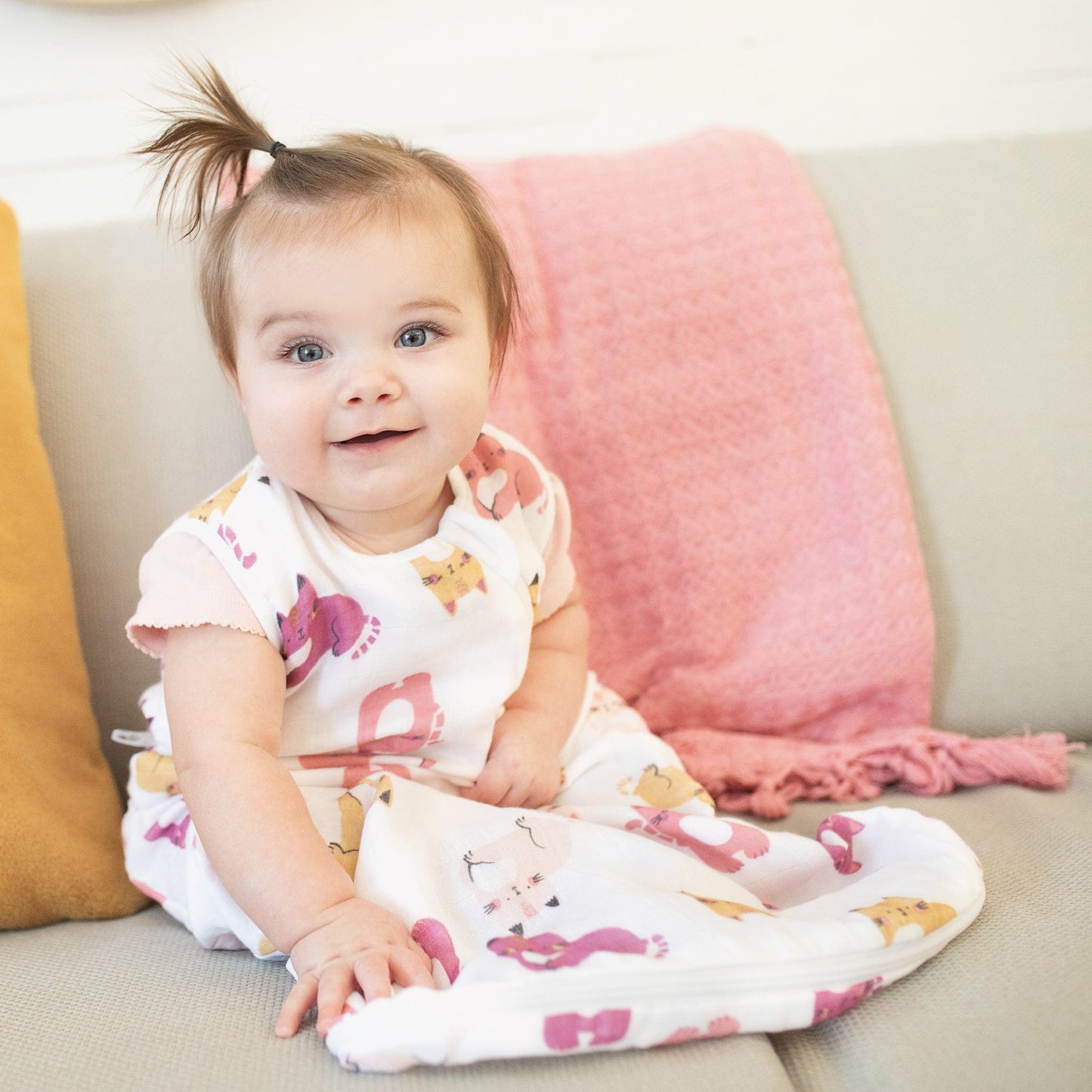 Organic cotton throw blanket - Petra