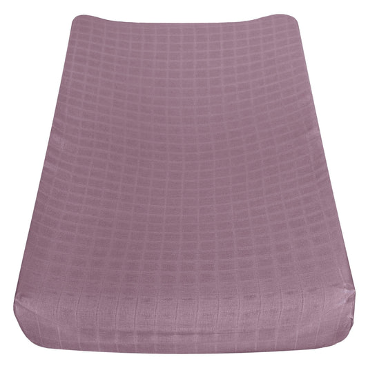 Cotton muslin change pad cover - Plum