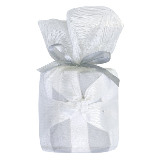 Baby washcloth set (10) - white & gray