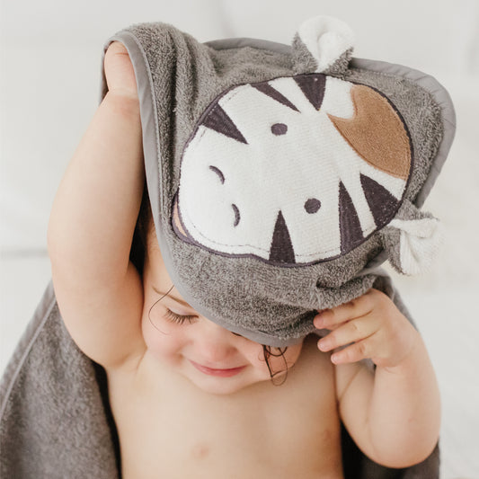 Baby hooded towel - Zebra