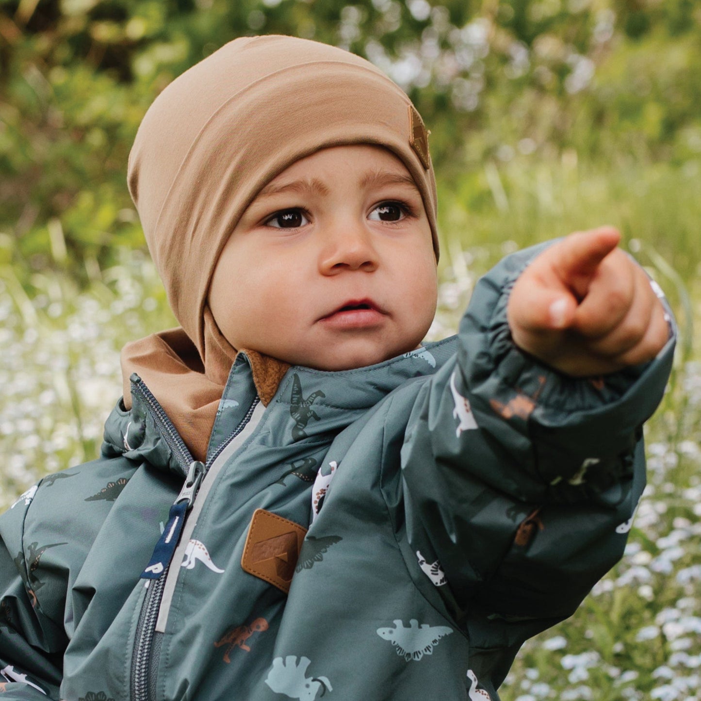 Cotton beanie with ears - Light toffee
