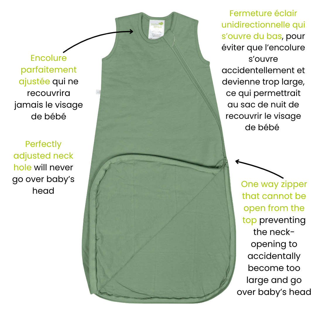 Quilted bamboo sleep sack - Hunter Green (2.5 togs)