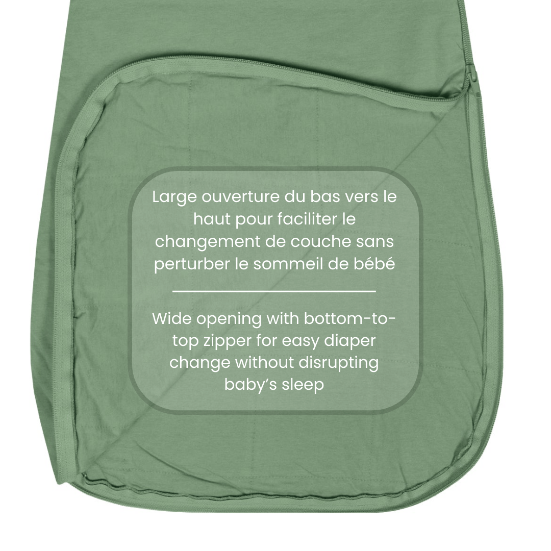 Quilted bamboo sleep sack - Hunter Green (1.0 tog)