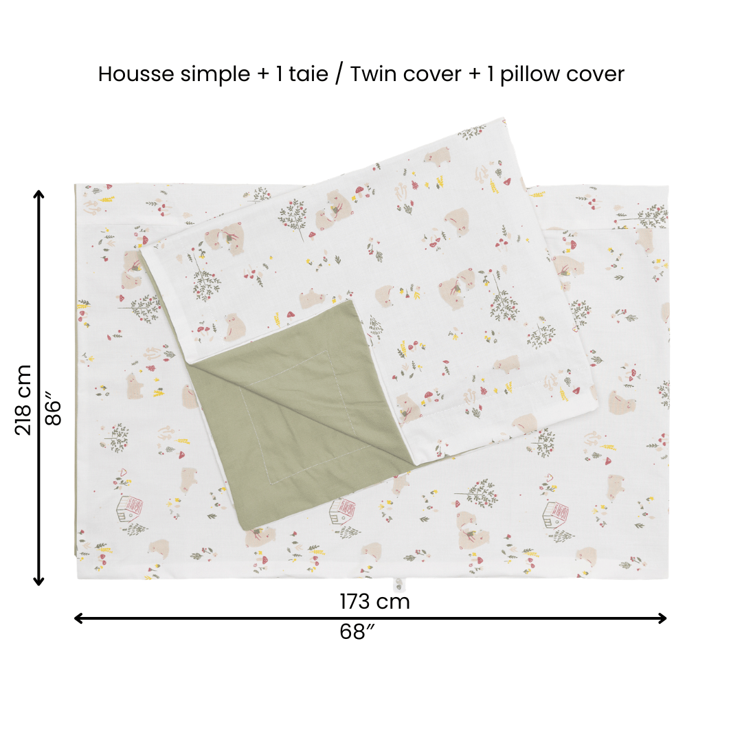 Housse de couette 39" + cache-oreiller - Ours