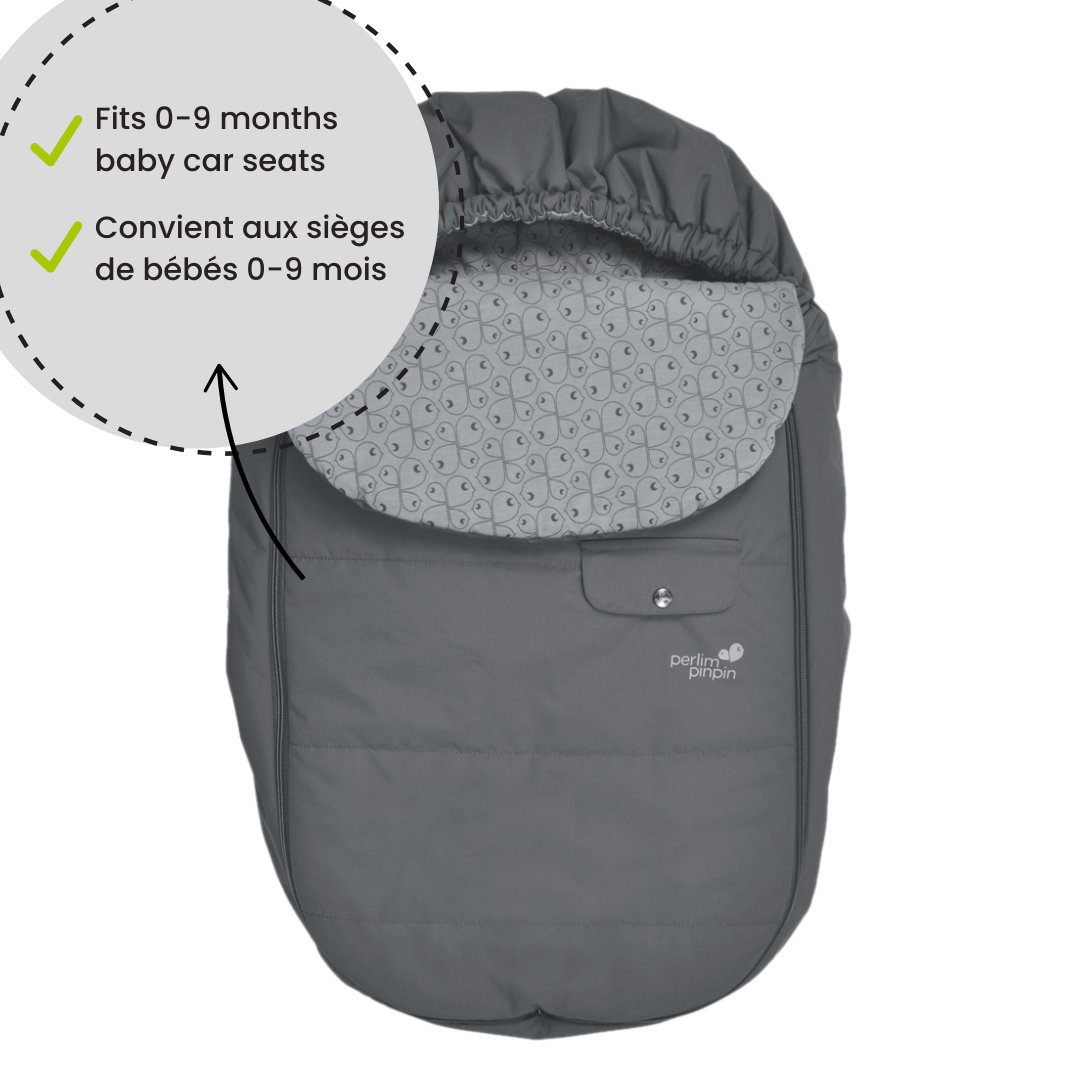 Infant mid-season bunting bag Black – Perlimpinpin