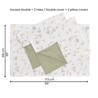 Housse de lit 54" et 2 cache-oreillers - Ours