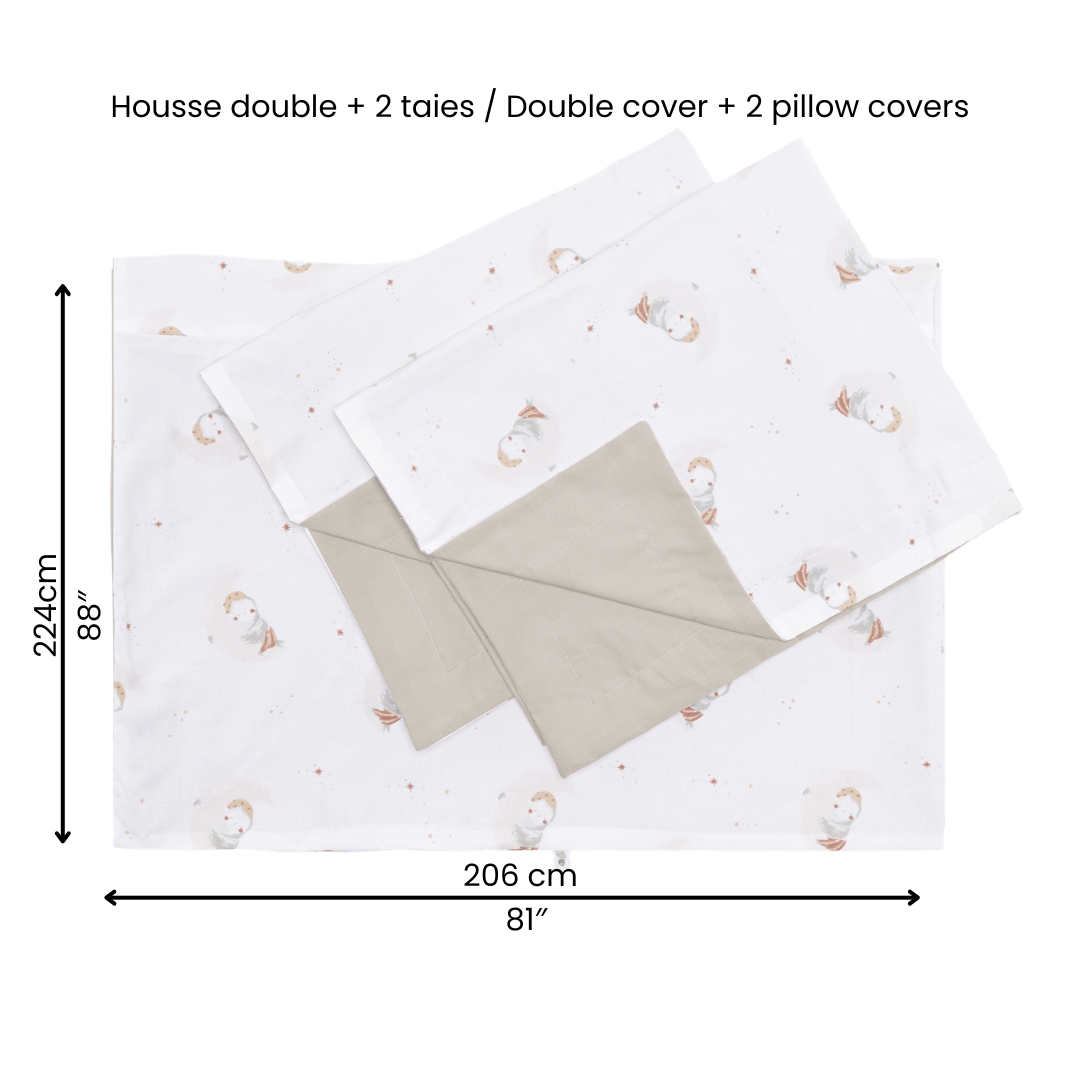 Housse de lit 54" et 2 cache-oreillers - Hiboux