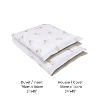 Housse et couette pour lit de bébé - Hiboux