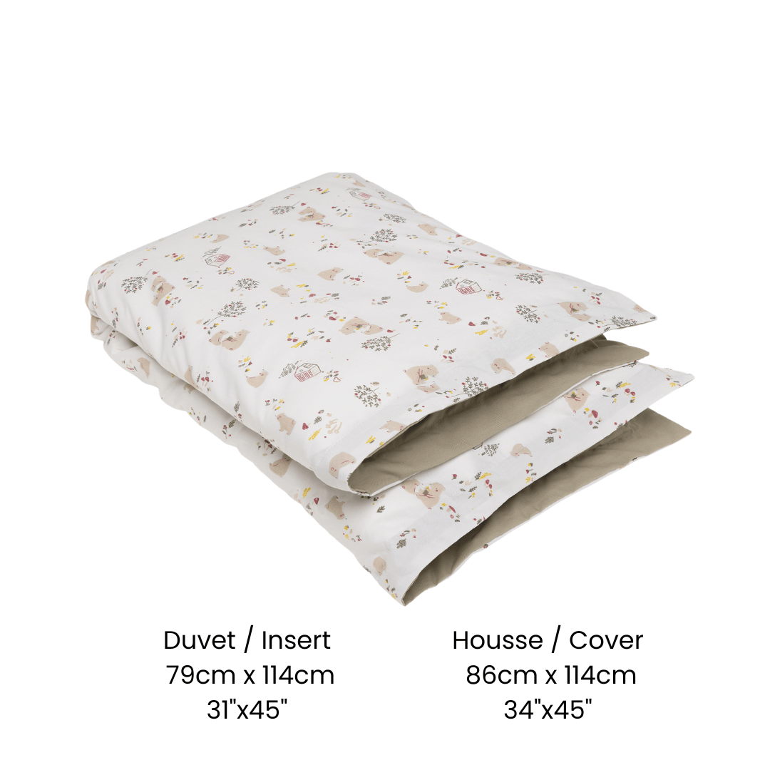 Housse et couette pour lit de bébé - Ours