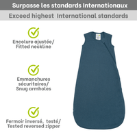 Quilted bamboo sleep bag - Denim (1.0 tog)