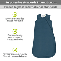 Cotton muslin sleep sack - Navy (0.7 tog)