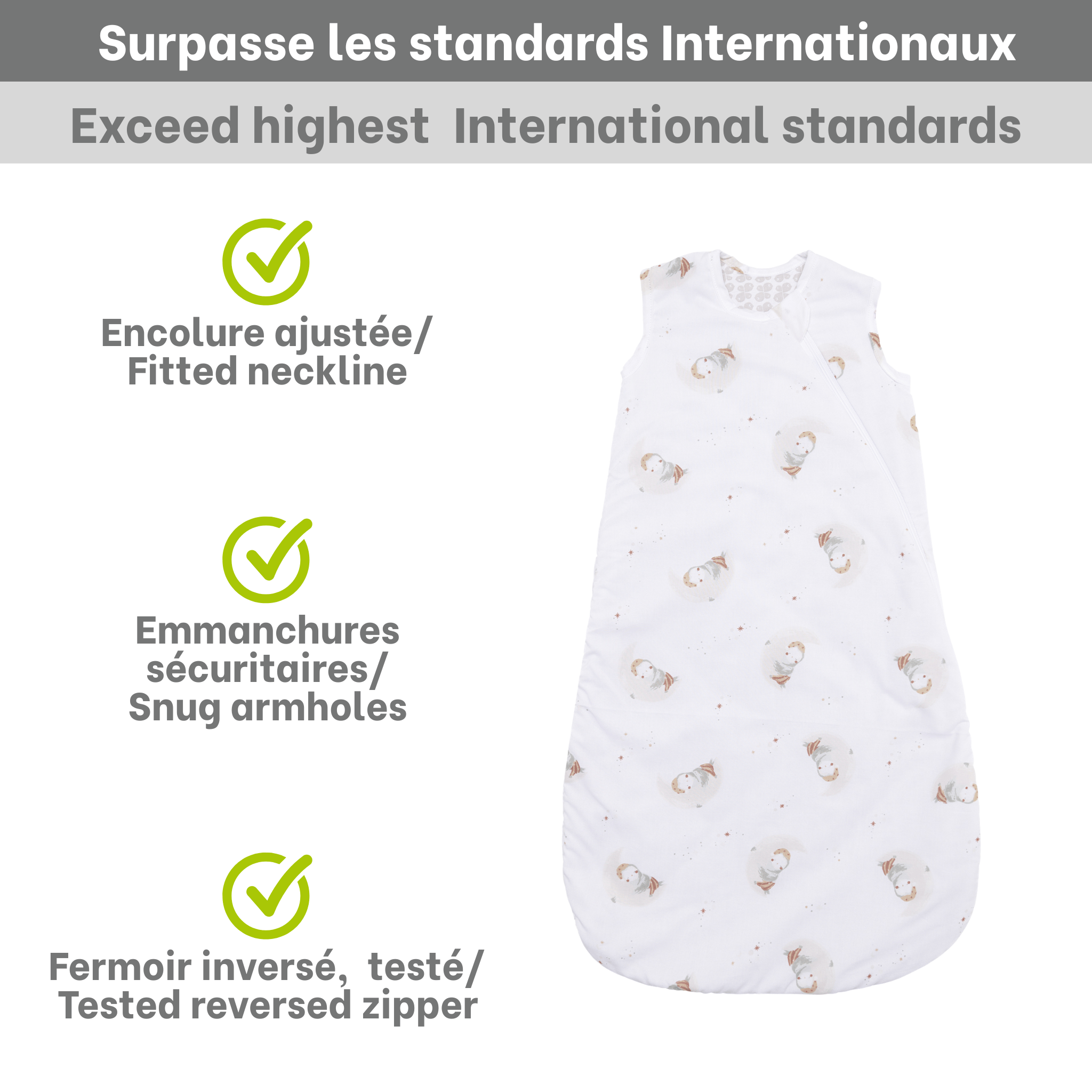 Woven cotton sleep sack - Owls (2 tog)